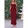 imagePRETTYGARDEN Womens 2025 Summer Wedding Guest Dress Sleeveless Ruffle Formal Cocktail Party Maxi Bodycon DressesDark Wine Red