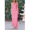 imagePRETTYGARDEN Womens 2025 Summer Wedding Guest Dress Sleeveless Ruffle Formal Cocktail Party Maxi Bodycon DressesPink