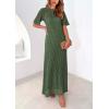 imagePRETTYGARDEN Womens Eyelet Cover Up Dress 2025 Summer Vacation Resort Maxi Dresses Beach Short Sleeve Hollow Out SundressArmy Green