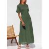 imagePRETTYGARDEN Womens Eyelet Cover Up Dress 2025 Summer Vacation Resort Maxi Dresses Beach Short Sleeve Hollow Out SundressArmy Green