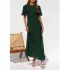 imagePRETTYGARDEN Womens Eyelet Cover Up Dress 2025 Summer Vacation Resort Maxi Dresses Beach Short Sleeve Hollow Out SundressDark Green