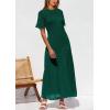 imagePRETTYGARDEN Womens Eyelet Cover Up Dress 2025 Summer Vacation Resort Maxi Dresses Beach Short Sleeve Hollow Out SundressGreen
