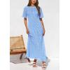 imagePRETTYGARDEN Womens Eyelet Cover Up Dress 2025 Summer Vacation Resort Maxi Dresses Beach Short Sleeve Hollow Out SundressLight Blue