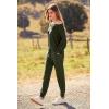 imagePRETTYGARDEN Womens Fall 2 Piece Lounge Set Long Sleeve Tops Ribbed Pants Spring Matching Sweatsuit Travel Outfits ClothesArmy Green