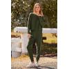 imagePRETTYGARDEN Womens Fall 2 Piece Lounge Set Long Sleeve Tops Ribbed Pants Spring Matching Sweatsuit Travel Outfits ClothesArmy Green