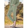 imagePRETTYGARDEN Womens Fall 2 Piece Lounge Set Long Sleeve Tops Ribbed Pants Spring Matching Sweatsuit Travel Outfits ClothesBean Green