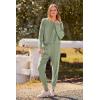 imagePRETTYGARDEN Womens Fall 2 Piece Lounge Set Long Sleeve Tops Ribbed Pants Spring Matching Sweatsuit Travel Outfits ClothesBean Green