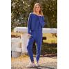 imagePRETTYGARDEN Womens Fall 2 Piece Lounge Set Long Sleeve Tops Ribbed Pants Spring Matching Sweatsuit Travel Outfits ClothesBlue