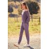 imagePRETTYGARDEN Womens Fall 2 Piece Lounge Set Long Sleeve Tops Ribbed Pants Spring Matching Sweatsuit Travel Outfits ClothesDeep Purple