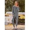 imagePRETTYGARDEN Womens Fall 2 Piece Lounge Set Long Sleeve Tops Ribbed Pants Spring Matching Sweatsuit Travel Outfits ClothesGrey