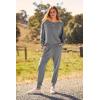 imagePRETTYGARDEN Womens Fall 2 Piece Lounge Set Long Sleeve Tops Ribbed Pants Spring Matching Sweatsuit Travel Outfits ClothesGrey