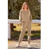 imagePRETTYGARDEN Womens Fall 2 Piece Lounge Set Long Sleeve Tops Ribbed Pants Spring Matching Sweatsuit Travel Outfits ClothesKhaki