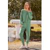 imagePRETTYGARDEN Womens Fall 2 Piece Lounge Set Long Sleeve Tops Ribbed Pants Spring Matching Sweatsuit Travel Outfits ClothesLight Green