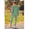 imagePRETTYGARDEN Womens Fall 2 Piece Lounge Set Long Sleeve Tops Ribbed Pants Spring Matching Sweatsuit Travel Outfits ClothesLight Green