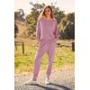 imagePRETTYGARDEN Womens Fall 2 Piece Lounge Set Long Sleeve Tops Ribbed Pants Spring Matching Sweatsuit Travel Outfits ClothesPink