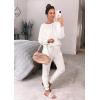 imagePRETTYGARDEN Womens Fall 2 Piece Lounge Set Long Sleeve Tops Ribbed Pants Spring Matching Sweatsuit Travel Outfits ClothesWhite