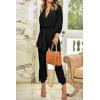 imagePRETTYGARDEN Womens Fall Jumpsuits Dressy Casual Pants Romper Spring Long Sleeve V Neck Belt Pockets One Piece OutfitsBlack