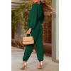 imagePRETTYGARDEN Womens Fall Jumpsuits Dressy Casual Pants Romper Spring Long Sleeve V Neck Belt Pockets One Piece OutfitsDark Green