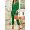 imagePRETTYGARDEN Womens Fall Jumpsuits Dressy Casual Pants Romper Spring Long Sleeve V Neck Belt Pockets One Piece OutfitsGreen