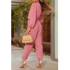 imagePRETTYGARDEN Womens Fall Jumpsuits Dressy Casual Pants Romper Spring Long Sleeve V Neck Belt Pockets One Piece OutfitsPink