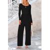 imagePRETTYGARDEN Womens Jumpsuits Dressy Casual Fall Fashion 2025 Trendy Long Sleeve Wide Leg Rompers Spring Work Office OutfitsBlack