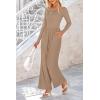 imagePRETTYGARDEN Womens Jumpsuits Dressy Casual Fall Fashion 2025 Trendy Long Sleeve Wide Leg Rompers Spring Work Office OutfitsKhaki