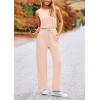 imagePRETTYGARDEN Womens Jumpsuits Summer Casual One Piece Outfits Sleeveless Wide Leg Long Pants RompersBeige