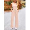imagePRETTYGARDEN Womens Jumpsuits Summer Casual One Piece Outfits Sleeveless Wide Leg Long Pants RompersBeige