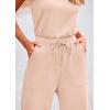 imagePRETTYGARDEN Womens Jumpsuits Summer Casual One Piece Outfits Sleeveless Wide Leg Long Pants RompersBeige