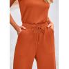 imagePRETTYGARDEN Womens Jumpsuits Summer Casual One Piece Outfits Sleeveless Wide Leg Long Pants RompersBrick Red