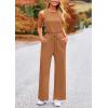 imagePRETTYGARDEN Womens Jumpsuits Summer Casual One Piece Outfits Sleeveless Wide Leg Long Pants RompersCamel