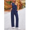 imagePRETTYGARDEN Womens Jumpsuits Summer Casual One Piece Outfits Sleeveless Wide Leg Long Pants RompersDark Blue