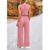 imagePRETTYGARDEN Womens Jumpsuits Summer Casual One Piece Outfits Sleeveless Wide Leg Long Pants RompersDusty Pink