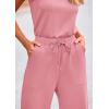 imagePRETTYGARDEN Womens Jumpsuits Summer Casual One Piece Outfits Sleeveless Wide Leg Long Pants RompersDusty Pink