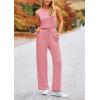 imagePRETTYGARDEN Womens Jumpsuits Summer Casual One Piece Outfits Sleeveless Wide Leg Long Pants RompersDusty Pink