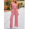 imagePRETTYGARDEN Womens Jumpsuits Summer Casual One Piece Outfits Sleeveless Wide Leg Long Pants RompersDusty Pink