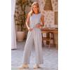 imagePRETTYGARDEN Womens Jumpsuits Summer Casual One Piece Outfits Sleeveless Wide Leg Long Pants RompersGrey