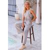 imagePRETTYGARDEN Womens Jumpsuits Summer Casual One Piece Outfits Sleeveless Wide Leg Long Pants RompersGrey