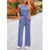 imagePRETTYGARDEN Womens Jumpsuits Summer Casual One Piece Outfits Sleeveless Wide Leg Long Pants RompersHaze Blue