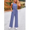 imagePRETTYGARDEN Womens Jumpsuits Summer Casual One Piece Outfits Sleeveless Wide Leg Long Pants RompersHaze Blue