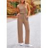 imagePRETTYGARDEN Womens Jumpsuits Summer Casual One Piece Outfits Sleeveless Wide Leg Long Pants RompersKhaki