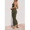 imagePRETTYGARDEN Womens Ribbed Maxi Bodycon Dress Summer Strapless Tube Y2K Party Club Long DressesArmy Green