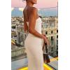 imagePRETTYGARDEN Womens Ribbed Maxi Bodycon Dress Summer Strapless Tube Y2K Party Club Long DressesBeige