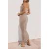imagePRETTYGARDEN Womens Ribbed Maxi Bodycon Dress Summer Strapless Tube Y2K Party Club Long DressesKhaki
