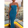 imagePRETTYGARDEN Womens Ribbed Maxi Bodycon Dress Summer Strapless Tube Y2K Party Club Long DressesLake Blue