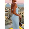 imagePRETTYGARDEN Womens Ribbed Maxi Bodycon Dress Summer Strapless Tube Y2K Party Club Long DressesLight Blue