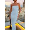 imagePRETTYGARDEN Womens Ribbed Maxi Bodycon Dress Summer Strapless Tube Y2K Party Club Long DressesLight Blue