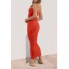 imagePRETTYGARDEN Womens Ribbed Maxi Bodycon Dress Summer Strapless Tube Y2K Party Club Long DressesOrange