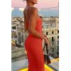 imagePRETTYGARDEN Womens Ribbed Maxi Bodycon Dress Summer Strapless Tube Y2K Party Club Long DressesOrange