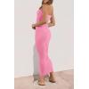imagePRETTYGARDEN Womens Ribbed Maxi Bodycon Dress Summer Strapless Tube Y2K Party Club Long DressesPink